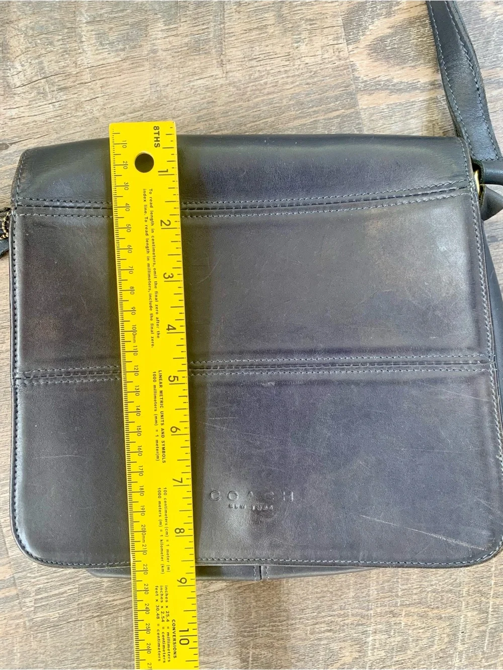 Vintage Coach Navy Leather Crossbody -Messenger Bag